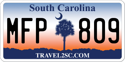 SC license plate MFP809