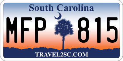SC license plate MFP815