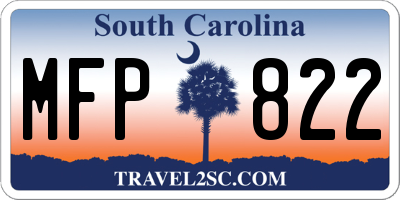 SC license plate MFP822