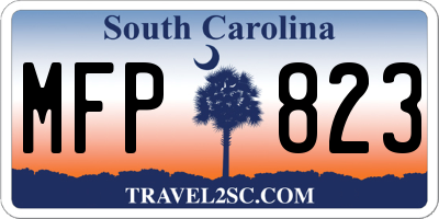 SC license plate MFP823