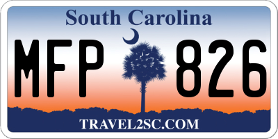 SC license plate MFP826