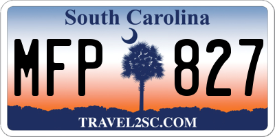 SC license plate MFP827