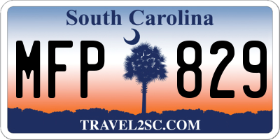 SC license plate MFP829