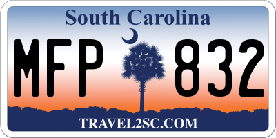 SC license plate MFP832