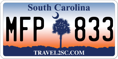 SC license plate MFP833