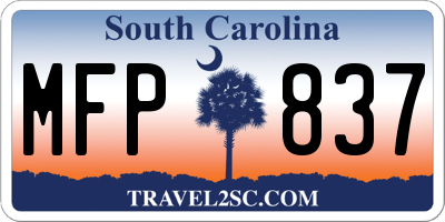 SC license plate MFP837