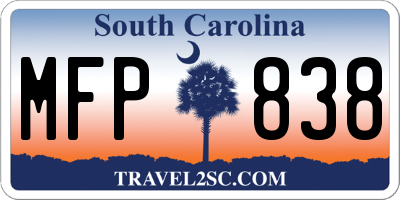 SC license plate MFP838
