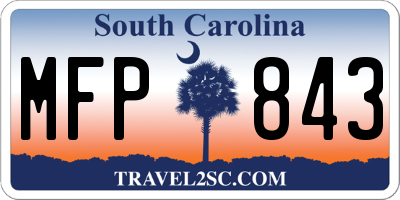 SC license plate MFP843