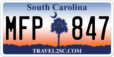 SC license plate MFP847