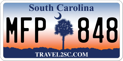 SC license plate MFP848