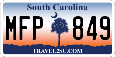 SC license plate MFP849