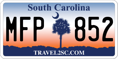 SC license plate MFP852