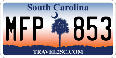 SC license plate MFP853