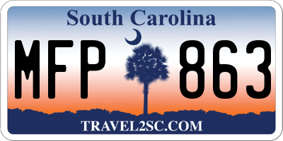 SC license plate MFP863