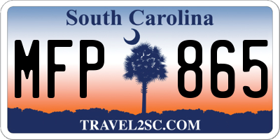 SC license plate MFP865