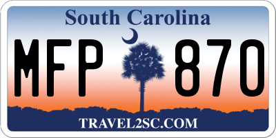 SC license plate MFP870