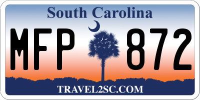 SC license plate MFP872