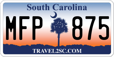 SC license plate MFP875