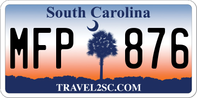SC license plate MFP876