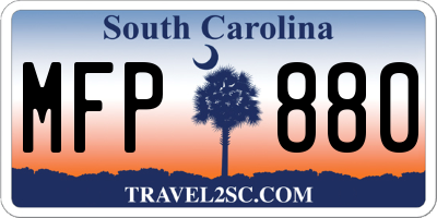 SC license plate MFP880