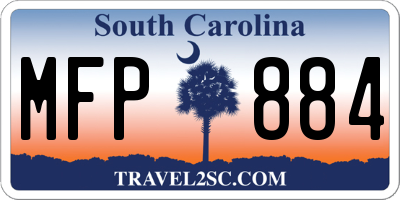 SC license plate MFP884
