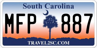 SC license plate MFP887