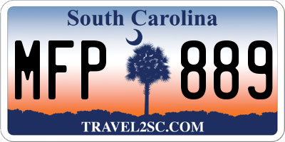 SC license plate MFP889