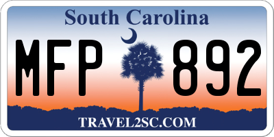 SC license plate MFP892