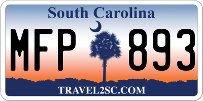 SC license plate MFP893