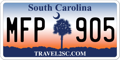 SC license plate MFP905