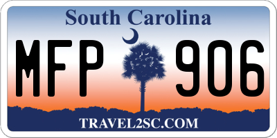 SC license plate MFP906