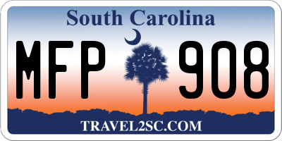SC license plate MFP908