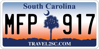 SC license plate MFP917