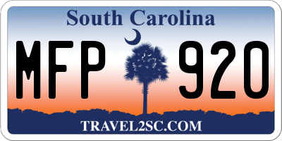 SC license plate MFP920