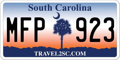 SC license plate MFP923