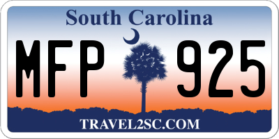 SC license plate MFP925