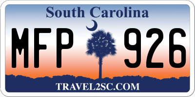SC license plate MFP926