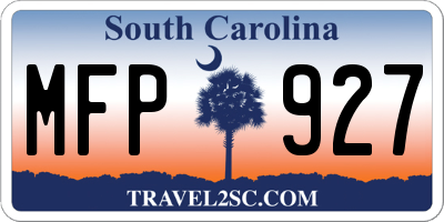 SC license plate MFP927