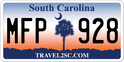 SC license plate MFP928