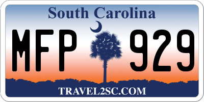 SC license plate MFP929