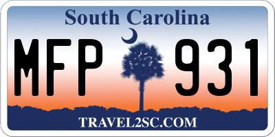 SC license plate MFP931