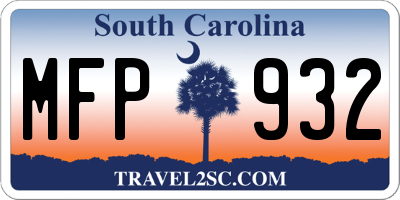 SC license plate MFP932