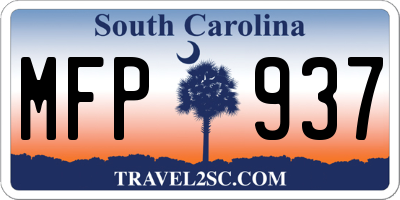 SC license plate MFP937
