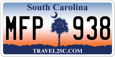 SC license plate MFP938