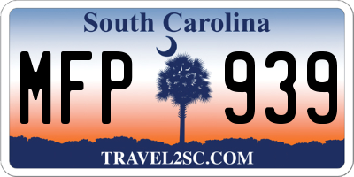SC license plate MFP939