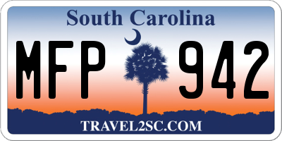 SC license plate MFP942