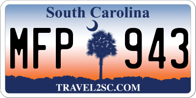 SC license plate MFP943