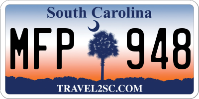 SC license plate MFP948