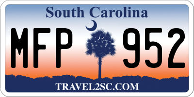 SC license plate MFP952