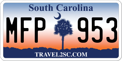 SC license plate MFP953